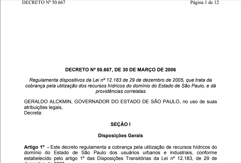 Decreto nº50.667/2006 Regulamenta a Lei 12.183/2005