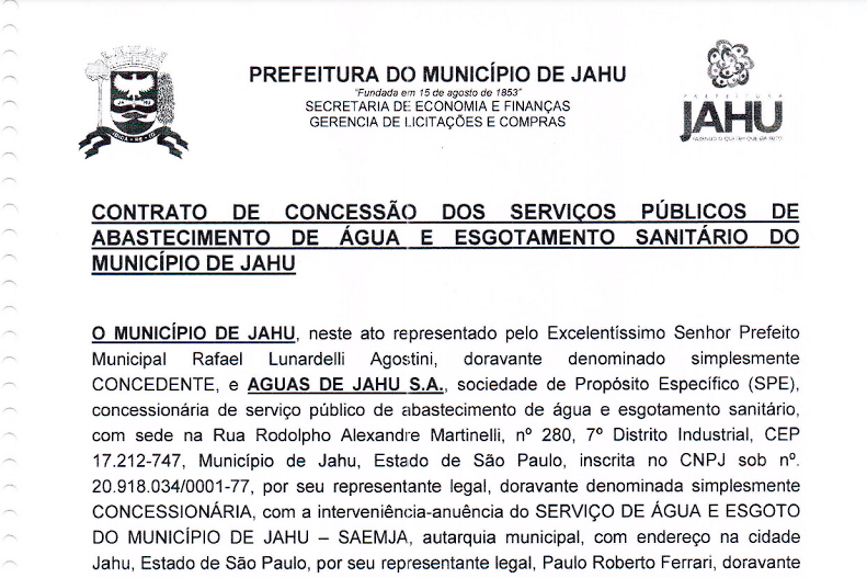 Contrato Aguas de Jahu
