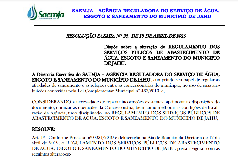 Regulamento Alteração 2019
