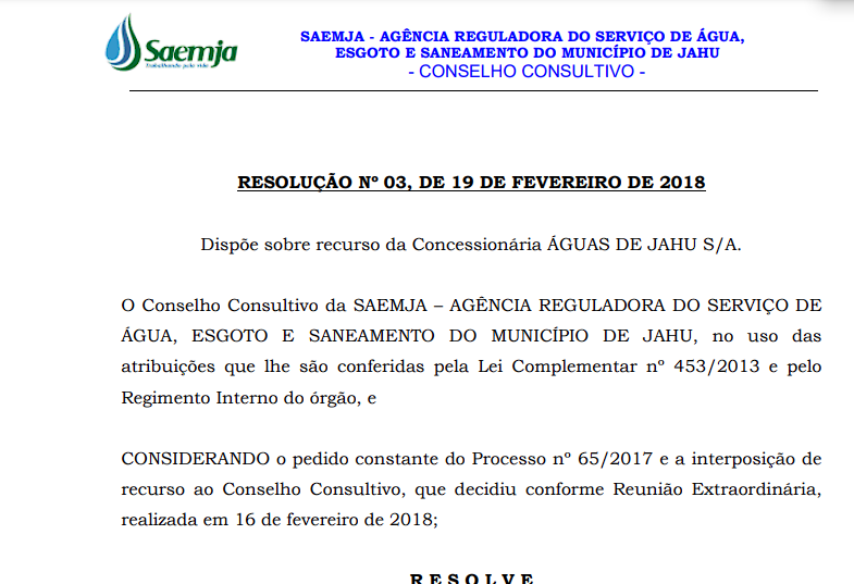 Resolução nº3 – 19/02/2018
