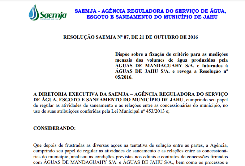 Resolução nº07/16 – Medições alteração